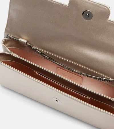 Roger Vivier Envelope Embellished Satin Clutch