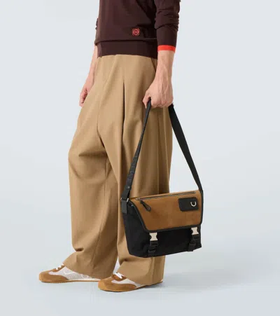 FLEX M号帆布与绒面革邮差包