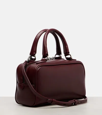 Brunello Cucinelli Explorer Small Boston In Glossy Nappa Leather Bags In Burgundy