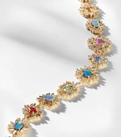 Suzanne Kalan Flower Burst 18kt Gold Bracelet With Opal, Sapphire, And Diamonds