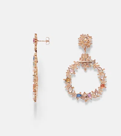 Suzanne Kalan 18kt Rose Gold Earrings With Sapphire And Diamonds