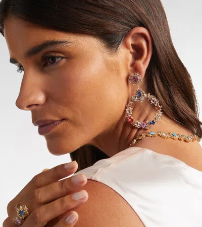 Suzanne Kalan 18kt Rose Gold Earrings With Sapphire And Diamonds