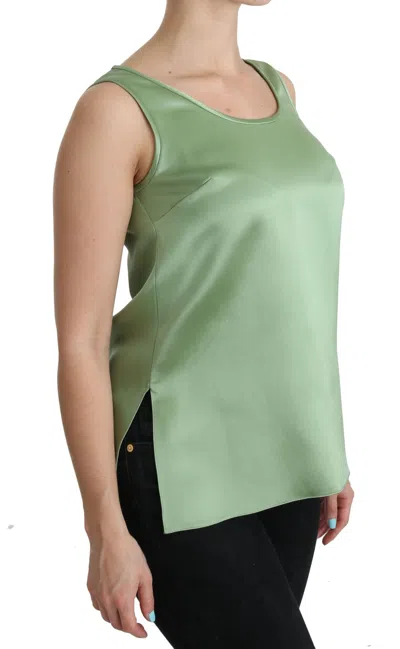 Dolce & Gabbana Elegant Silk Sleeveless Top In Light Mint Women's Green