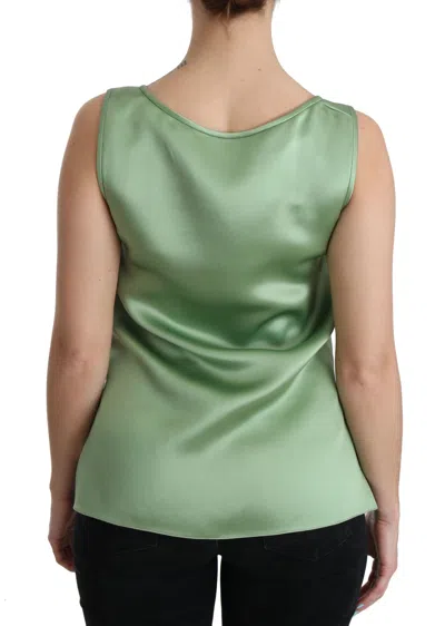 Dolce & Gabbana Elegant Silk Sleeveless Top In Light Mint Women's Green