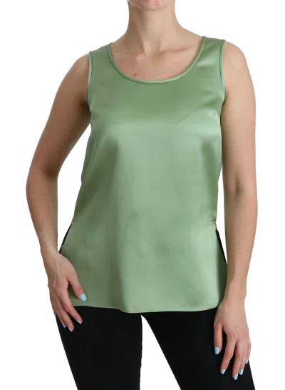 Dolce & Gabbana Elegant Silk Sleeveless Top In Light Mint Women's Green