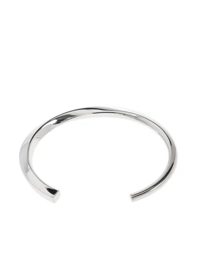 Jacquemus Le Bracelet Tourni Twisted Silver Bangle