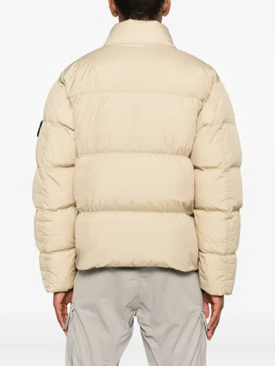 Stone Island Compass-badge Quilted Puffer Jacket In Neutral