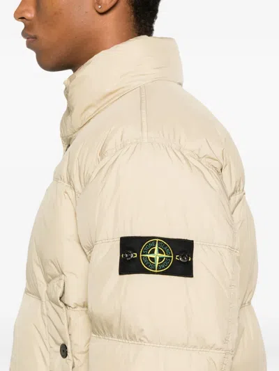 Stone Island Compass-badge Quilted Puffer Jacket In Neutral