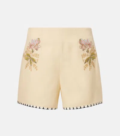 Valentino Escape Floral Embroidered Shorts