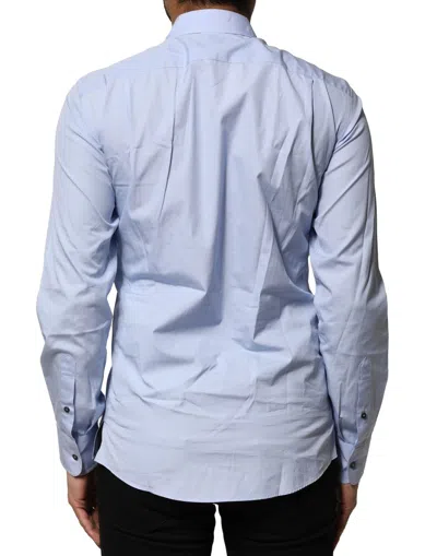 Pre-owned Dolce & Gabbana Light Blue Cotton Long Sleeves Dress Men's Shirt ()