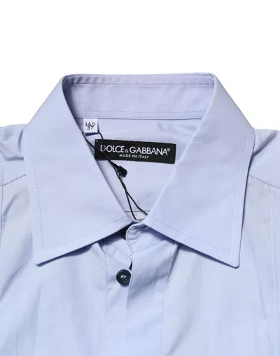 Pre-owned Dolce & Gabbana Light Blue Cotton Long Sleeves Dress Men's Shirt ()