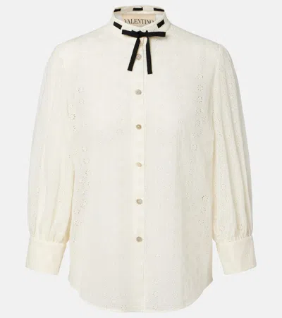Valentino Broderie Anglaise Cotton Poplin Shirt