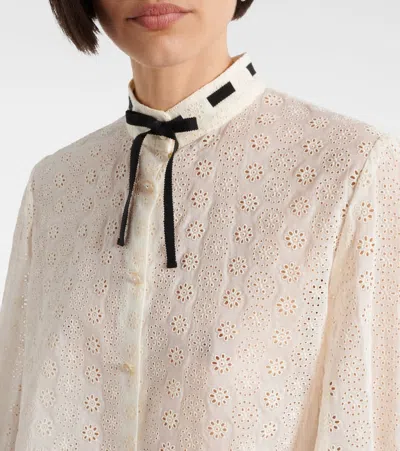 Valentino Broderie Anglaise Cotton Poplin Shirt
