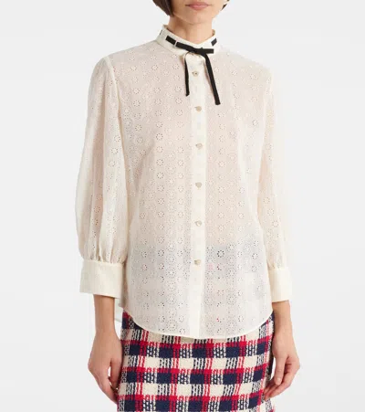 Valentino Broderie Anglaise Cotton Poplin Shirt