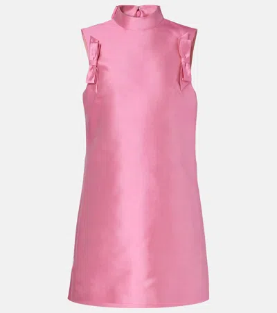 Valentino Garavani Bow Detail Shantung Silk Minidress