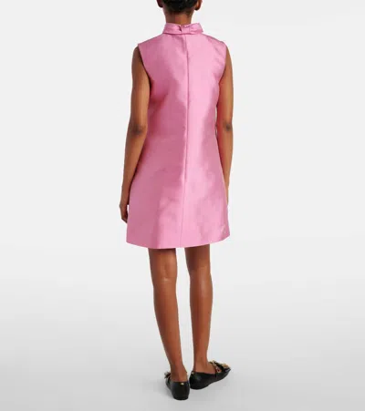 Valentino Garavani Bow Detail Shantung Silk Minidress