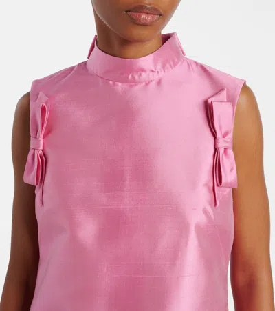 Valentino Garavani Bow Detail Shantung Silk Minidress