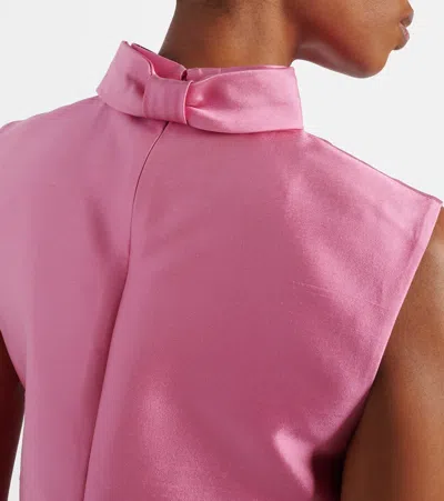 Valentino Garavani Bow Detail Shantung Silk Minidress