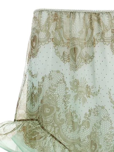 Zimmermann Green Crush Flutter Maxi Skirt In Green