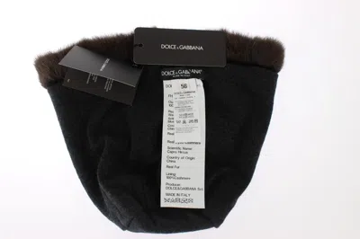 Dolce & Gabbana Luxurious Brown Weasel Fur Women's Beanie