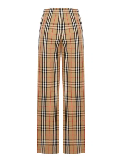Burberry Check Elasticated-waist Trousers In Brown