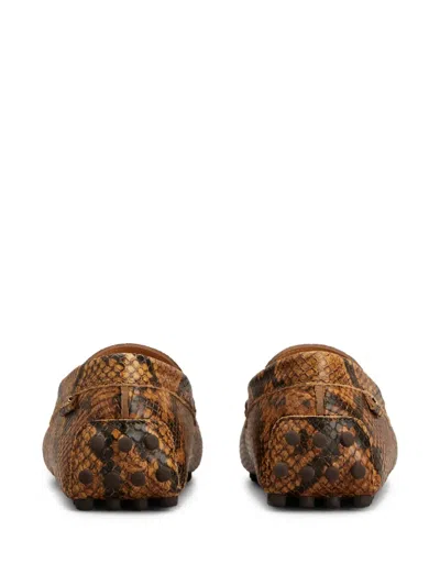 Tod's Loafer Mit Schlangen-print In Brown