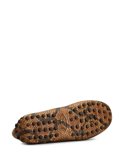 Tod's Loafer Mit Schlangen-print In Brown