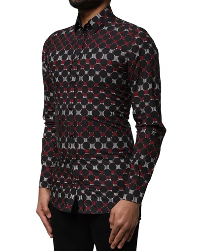 Pre-owned Dolce & Gabbana Multicolor Cotton Gold Long Sleeves Men's Shirt ()