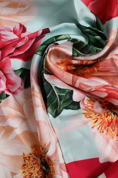 Dolce & Gabbana Multicolor Floral Modal Square Foulard Women's Scarf