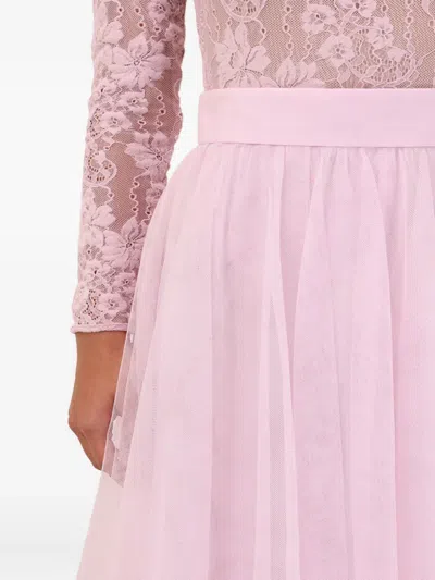 Zimmermann Tulle Pleated Maxi Skirt In Pink