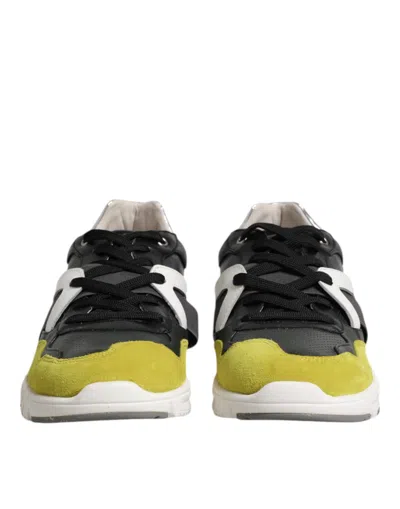 Dolce & Gabbana Multicolor Lace Up Low Top Men Sneakers Shoes In Gold