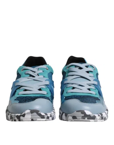 Pre-owned Dolce & Gabbana Multicolor Lace Up Low Top Men Sneakers Men's Shoes ()