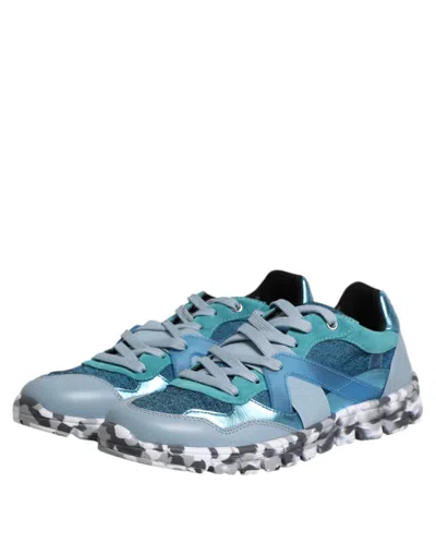 Pre-owned Dolce & Gabbana Multicolor Lace Up Low Top Men Sneakers Men's Shoes ()