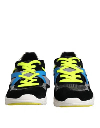 Pre-owned Dolce & Gabbana Multicolor Lace Up Low Top Men Sneakers Men's Shoes ()