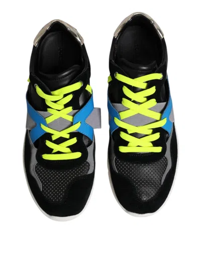 Pre-owned Dolce & Gabbana Multicolor Lace Up Low Top Men Sneakers Men's Shoes ()
