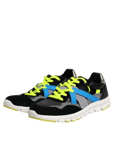 Pre-owned Dolce & Gabbana Multicolor Lace Up Low Top Men Sneakers Men's Shoes ()
