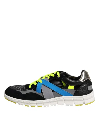 Pre-owned Dolce & Gabbana Multicolor Lace Up Low Top Men Sneakers Men's Shoes ()