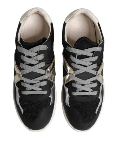 Pre-owned Dolce & Gabbana Multicolor Leather Suede Low Top Sneaker Men's Shoes ()