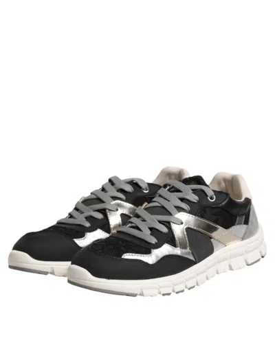 Pre-owned Dolce & Gabbana Multicolor Leather Suede Low Top Sneaker Men's Shoes ()