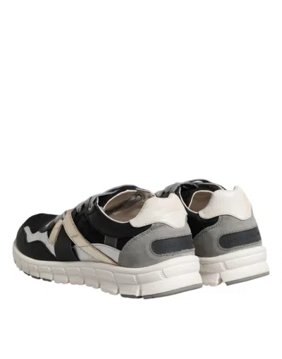 Pre-owned Dolce & Gabbana Multicolor Leather Suede Low Top Sneaker Men's Shoes ()