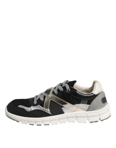 Pre-owned Dolce & Gabbana Multicolor Leather Suede Low Top Sneaker Men's Shoes ()