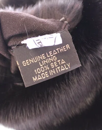 Dolce & Gabbana Purple Mink Fur Goatskin Suede Leather Women's Gloves