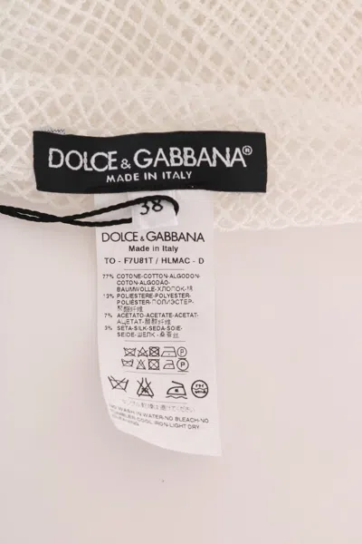Dolce & Gabbana White Net  Transparent Sleeveless Tank Top