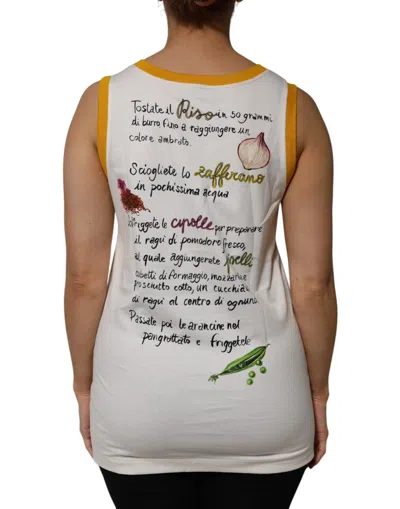 Pre-owned Dolce & Gabbana White Araneine Siciliane Sleeveless Tank Women's Top ()