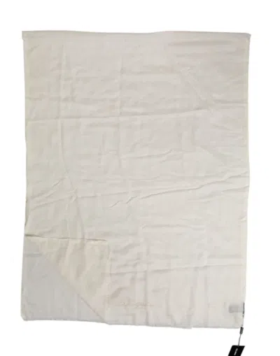 Pre-owned Dolce & Gabbana White Cashmere Neck Warmer Wrap Shawl Men's Scarf ()