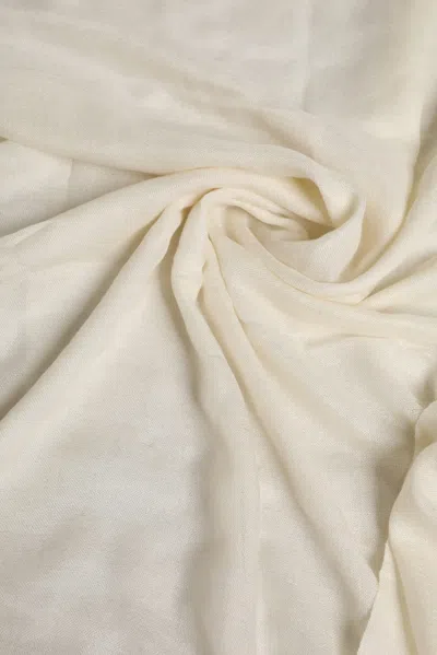 Pre-owned Dolce & Gabbana White Cashmere Neck Warmer Wrap Shawl Men's Scarf ()