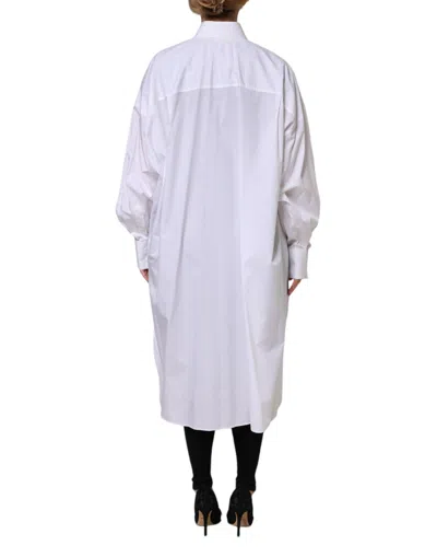 Pre-owned Dolce & Gabbana White Cotton Collared Shirt Long Sleeve Women's Top ()