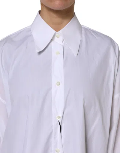 Pre-owned Dolce & Gabbana White Cotton Collared Shirt Long Sleeve Women's Top ()