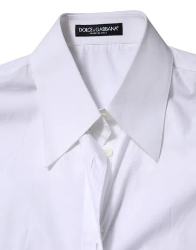 Pre-owned Dolce & Gabbana White Cotton Collared Shirt Long Sleeve Women's Top ()
