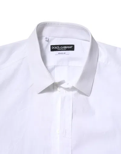 Dolce & Gabbana White Martini Long Sleeves Men Formal Shirt
